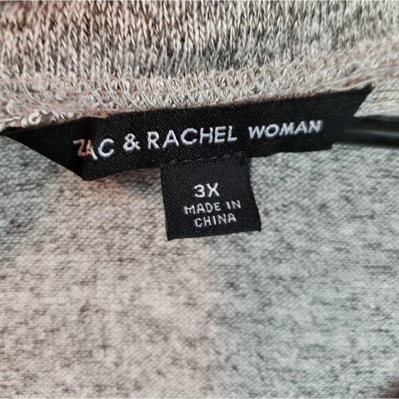 NEW, ZAC and Rachel, layered statement hem, super soft long sleeve top 2X 3X - Picture 5 of 9